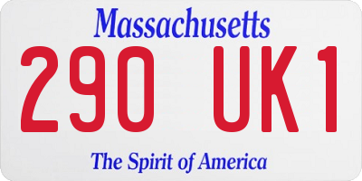 MA license plate 290UK1