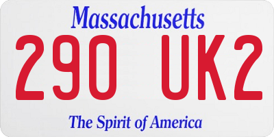MA license plate 290UK2
