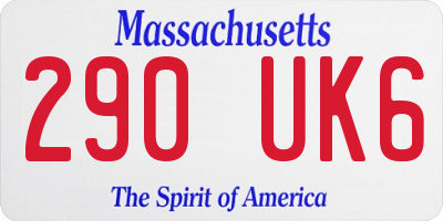 MA license plate 290UK6