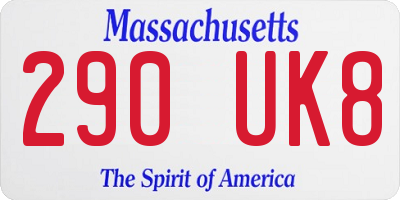 MA license plate 290UK8