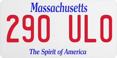 MA license plate 290UL0