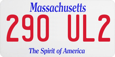 MA license plate 290UL2