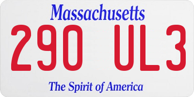MA license plate 290UL3