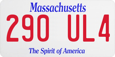 MA license plate 290UL4