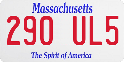 MA license plate 290UL5