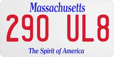 MA license plate 290UL8
