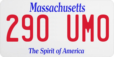 MA license plate 290UM0