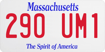 MA license plate 290UM1