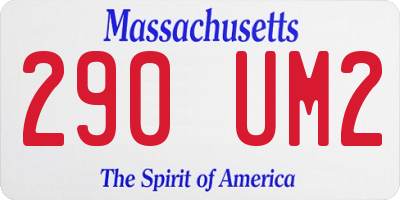 MA license plate 290UM2