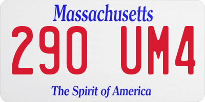 MA license plate 290UM4