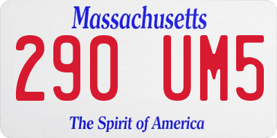 MA license plate 290UM5