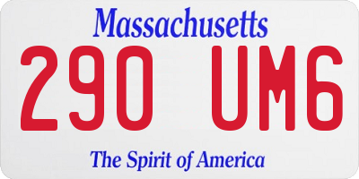 MA license plate 290UM6