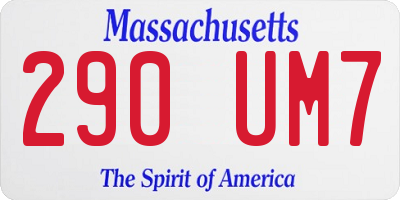 MA license plate 290UM7