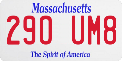MA license plate 290UM8