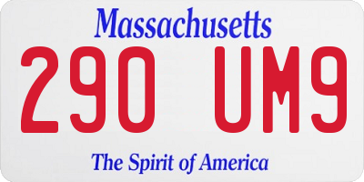 MA license plate 290UM9
