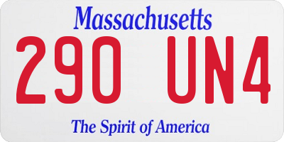 MA license plate 290UN4