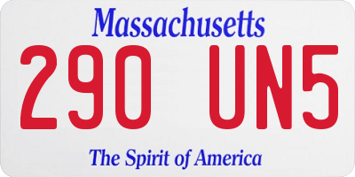 MA license plate 290UN5
