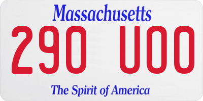 MA license plate 290UO0