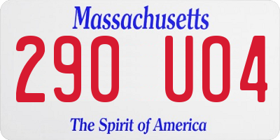 MA license plate 290UO4