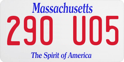 MA license plate 290UO5