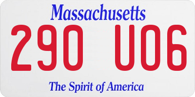 MA license plate 290UO6