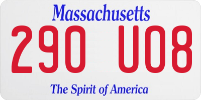 MA license plate 290UO8