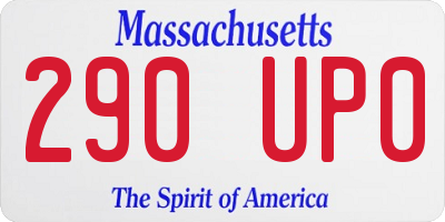 MA license plate 290UP0