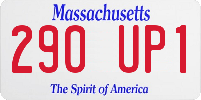 MA license plate 290UP1