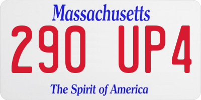 MA license plate 290UP4