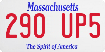 MA license plate 290UP5