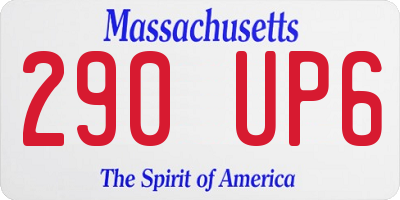 MA license plate 290UP6