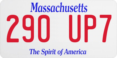 MA license plate 290UP7
