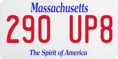 MA license plate 290UP8