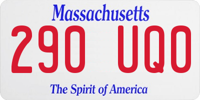 MA license plate 290UQ0