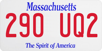 MA license plate 290UQ2
