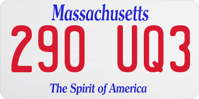 MA license plate 290UQ3