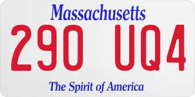 MA license plate 290UQ4