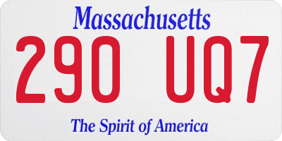 MA license plate 290UQ7