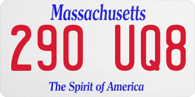 MA license plate 290UQ8