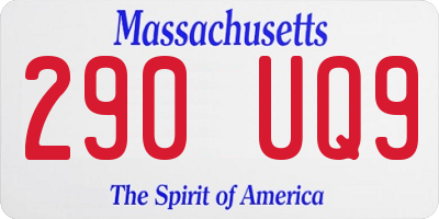 MA license plate 290UQ9