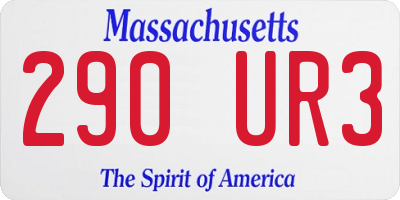 MA license plate 290UR3