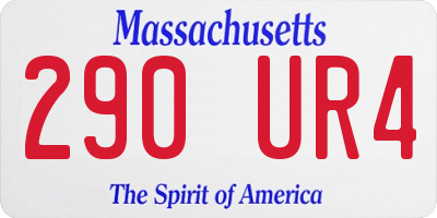MA license plate 290UR4