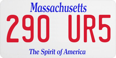 MA license plate 290UR5