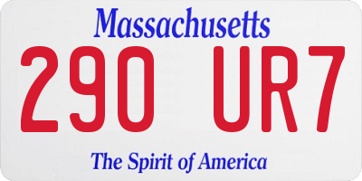 MA license plate 290UR7