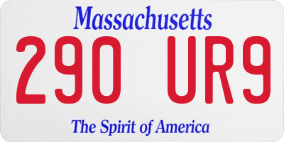 MA license plate 290UR9