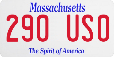 MA license plate 290US0