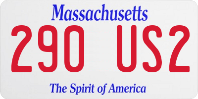 MA license plate 290US2