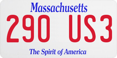 MA license plate 290US3