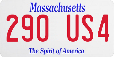 MA license plate 290US4