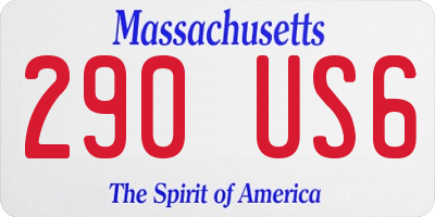 MA license plate 290US6